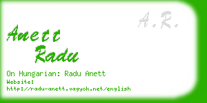 anett radu business card